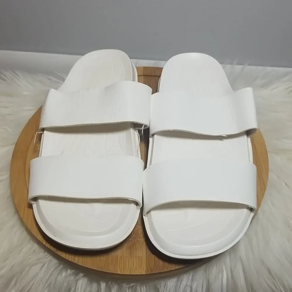 NWT Cool Planet By Steve Madden Libraa White Pool Slide Sandals Women's Size 6